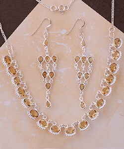 Citrine Necklace and Earring Set (India)
