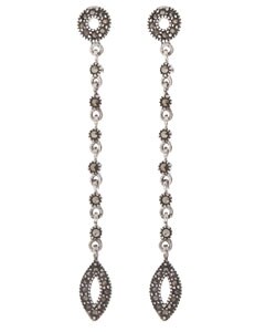 Sterling Silver Marcasite Dangling Earrings