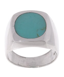 Men's Sterling Silver Turquoise Ring