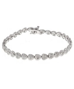 Sterling Silver Diamond-accent Heart Bracelet