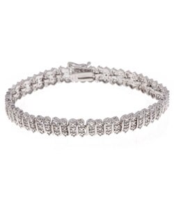 Sterling Silver 1/8ct TW Diamond Tennis Bracelet