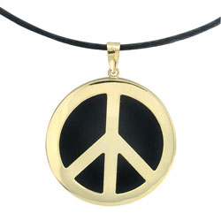 14k Yellow Gold Peace Pendant
