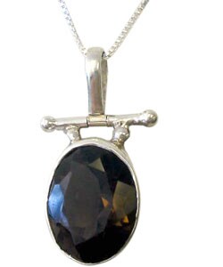Sterling Silver Smokey Quartz Pendant (India)