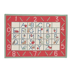 Alphabet Hand-woven Wool Rug (6 x 9)