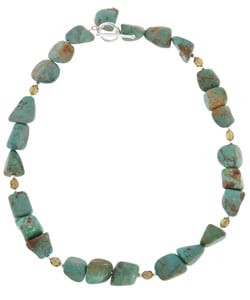 Sterling Silver Turquoise Bead Necklace turquoise bead necklace