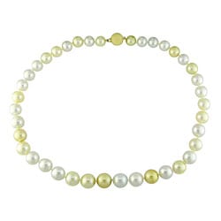 14k Gold Multicolored South Sea Pearl Necklace (10-13mm/19.5