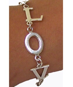 Sterling Silver 'I Love You' Bracelet (Thailand)