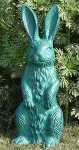 Cast Aluminum Frolicking Bunny Statue