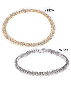 14k Gold 1ct TDW Diamond Spiral Tennis Bracelet (G-H, I2-3)