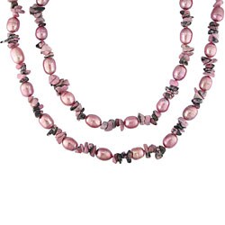 Cultured Freshwater Pearl and Obsidian Necklace (Case of 3)