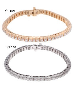 14k Gold 2ct TDW Diamond Millgrain Tennis Bracelet (G-H, I2-3)