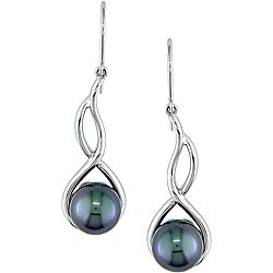 14k Gold Cultured Black Tahitian Pearl Earrings (Set of 3)