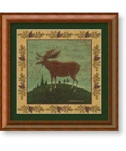 Warren Kimble Folk Moose Framed Print