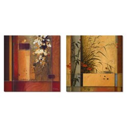 Don Li-Leger Bamboo and Blooms Canvas Art - Set