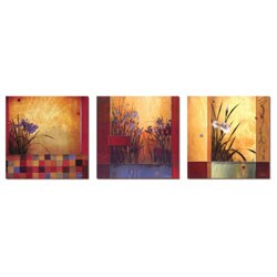 Don Li-Leger Irises Canvas Art Triptych - Set