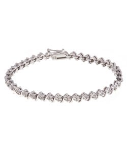 Sterling Silver 1/8-ct TDW Diamond Tennis Bracelet (I-J, I3)