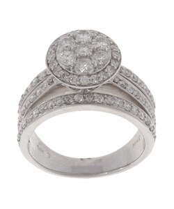 14k Gold 1 1/2ct TDW Round Diamond Cluster Ring (H-I, SI2)