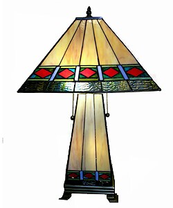 Tiffany-style Mission-style Lighted Base Table Lamp