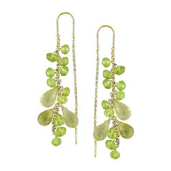 14-kt Yellow Gold Lemon Quartz Peridot Earrings