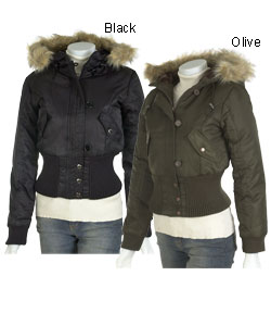 Steve Madden Faux Fur Trim Jacket