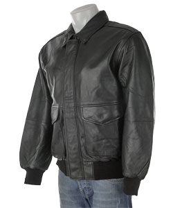 NY Classics Men's Black Lamb Leather Aviator Jacket