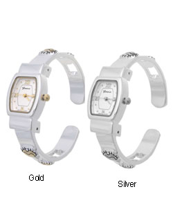 Geneva Platinum Heart Bracelet Women's Bangle Watch