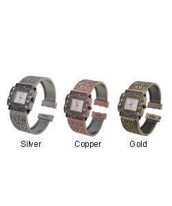 Geneva Platinum Antique Style Bangle Watch