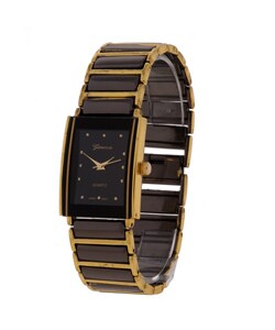 Geneva Platinum Black Dial Fashion Men's Watch