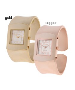 Geneva Platinum Satin Finish Bangle Fashion Watch