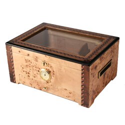 Santos Deluxe Mapa Burl 100-cigar Humidor