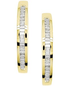 14kYellow Gold 1/3ct TW Diamond Huggie Earrings ( G-H, I1-I2 )