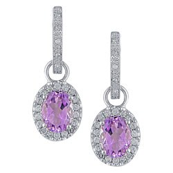 14-kt White Gold 2/5-ct TDW Diamond and Rose de France Earrings