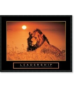 Leadership - Lion Framed Motivational Art Print