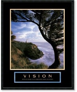 Vision: Lighthouse Framed Motivational Art Print