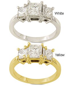 14k Gold 1 1/2ct TDW Diamond 3-stone Ring (H-I, SI1-SI2)