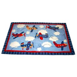 Airplane Sky Blue Rug (2'6 x 4'2)
