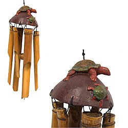 Small Turtle Resin Bamboo Wood Chime (Indonesia)