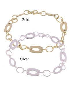 Sterling Silver/18-kt Gold over Sterling Silver Link Bracelet