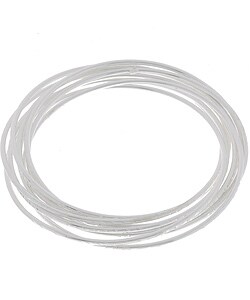 Sterling Silver 9-piece Interlocked Bangle