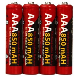 CTA AAA 4-pack 850mAh NiMH Rechargeable Batteries