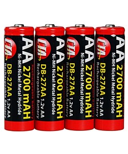 CTA 4-Pack AA 2700mAh Rechargeable Batteries