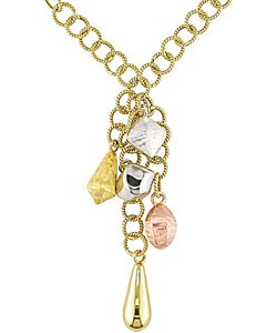 14k Three-tone Gold Charm Necklace