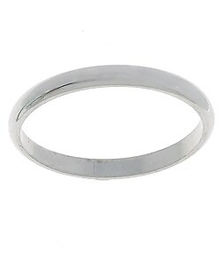 Platinum Half Round Wedding Band (Size 4 - 8.5)