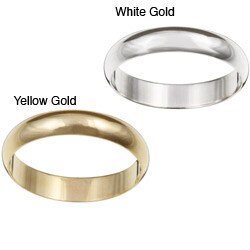 10k Gold 4 mm Half Round Wedding Band (Size 4-8.5)
