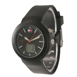 Tommy Hilfiger Men's Black Dial Black Strap Watch