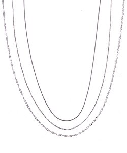Sterling Silver 18-inch Necklaces (Set of 3)
