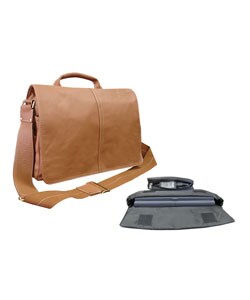 Leather Woody Portfolio  Bag with Laptop Sleeve