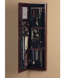 Wall-mount Burgundy Cherry Jewelry Mirror