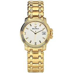 Lucien Piccard Men's White Dial Goldtone Watch