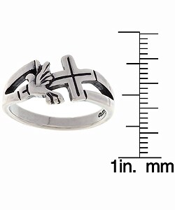 Cross Ring Sterling Silver Dove with Cross Ring